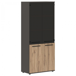 Шкаф комбинированный EDIS EHCS 85.2 Дуб Денвер светлый Черный Мокко