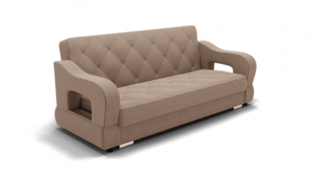 Диван Бруно-2 (ЗР) Цвет фасада: Светло коричневый; Тип: Прямой; Материал фасада: Металл/Велюр