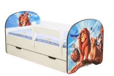 Кровать детская с фотопечатью с 1 ящиком 700*1400 Король Лев