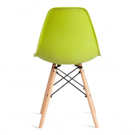 Стул CINDY (EAMES) (mod. 1801) дерево бук/металл/сиденье пластик, 45x51x82 см, Olive (оливковый)