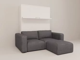 Диван-кровать трансформер Смарт 1 с пуфом К 1400 Дуб молочный