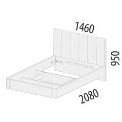 Полутороспальная кровать Кашемир 900.02 Дуб Кронберг