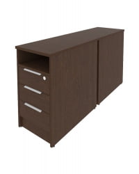 Тумба приставная двойная Metal System Б.ТП-2 Венге/Белый