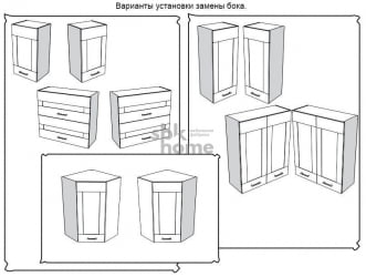 ЗБ  замена бока шкафа(720), Дублин (720*16*300) Дуб галифакс белый, 21502 