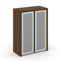 Шкаф средний широкий (2 средних фасада стекло сатин в раме) Corner COR.ST-2.4R Орех Лоренцо