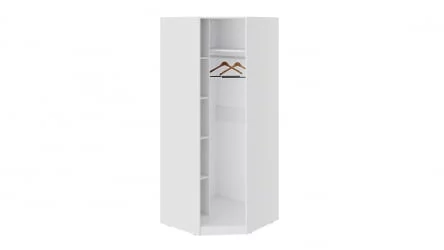 Шкаф угловой со стеклянной дверью Глосс СМ-319.07.311 Белый глянец/Стекло