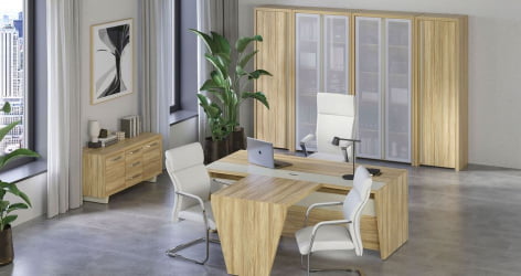 Шкаф высокий узкий левый (высокий фасад ЛДСП) Корнер CОР.СУ-1.9(Л) Гикори Песочный / Corner COR.SU-1.9(L)