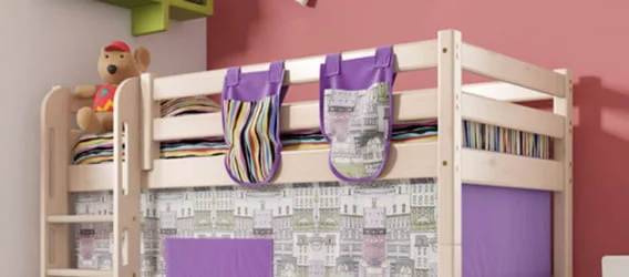 Кровать полувысокая Соня Вариант 5 с прямой лестницей