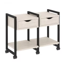 Тумба на колесных опорах наборная. Вариант №1 LOFT VR.L-TN-1.K Металл черный Денвер светлый