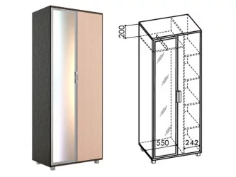 Шкаф 800 Модуль 5 Ясень шимо темн/ясень шимо св.