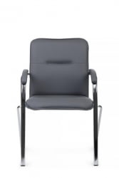 Стул Самба с мягкими подлокотниками SMB-01H Хром гальв. Серый