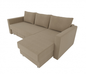 Диван угловой с подлокотниками Мадрид (Berhouse) Цвет фасада: Беж Велюто 05; Тип: Левый/правый; Материал фасада: Металл/Велюр