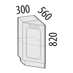 Стол торцевой левый Милана 23.65 Сосна Астрид/Ваниль