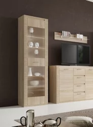 Шкаф для гостиной со стеклянными дверьми Элана (В) Дуб сонома