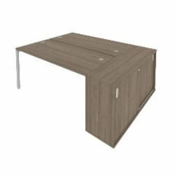 Рабочая станция с опорным шкафом-купе Metal System Б.РС-СШК-1.4 Вяз/Серый