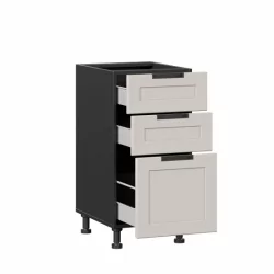 Тумба кухонная 400 с 3 ящиками (4) Джамис ЛД 296.110.000.133 Черный Кашмир