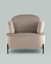 Кресло Кэнди с подлокотниками велюр Светло-серый