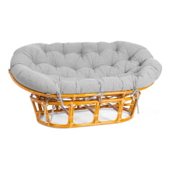 Диван MAMASAN/МАМАСАН 23/02 W /с подушкой/ 169х102х80 см, Pecan (орех), матрац 182х119 см, ткань серо-бежевая 3М 16/2