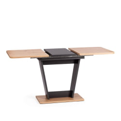 Обеденный стол FOX раздвижной ЛДСП, 68.6x110-145x75 см, Дуб артисан/Графит