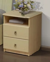 Тумба прикроватная Ивушка-5 с выдвижными ящиками  Дуб беленый Туя светлая