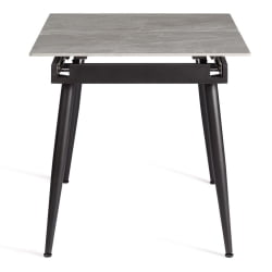 Стол обеденный Balmoral / Балморал столешница керамика (глянцевая) / опоры металл, серый/черный, (120+40)х80х75 см