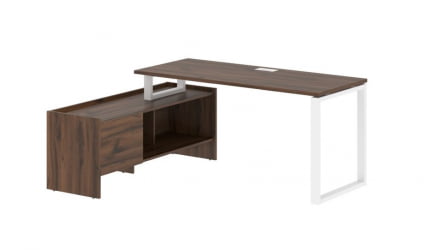 Стол с тумбой EDIS EQCT 17614 Дуб Денвер темный Белый