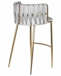 Стул барный DOBRIN EMMA GOLD (светло-серый велюр (135-37))