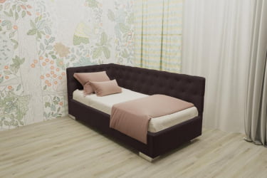 Подростковая кровать ВЕРСАЛЬ БЕЗ ОСНОВАНИЯ (BERHOUSE) Материал фасада: Металл/Велюр; Спальное место: 800х2000 мм; Цвет: Капучино