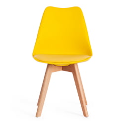 Стул TULIP (mod. 73) / 1 шт. в упаковке дерево/пластик/ПУ, 48.5*52.5*83cм, желтый