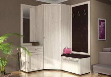 Прихожая в коридор классическая Оскар-7 (А) Модена №2 Дуб сонома светлый Крем