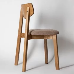 Стул с мягким сиденьем Вега Blue жаккард Эмаль белая