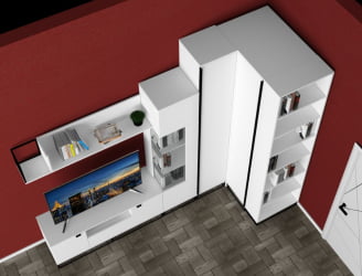 Полка в гостиную City средняя белый