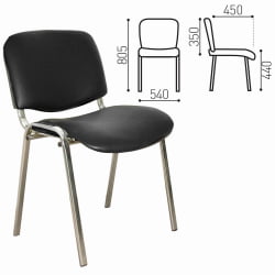 Стул для посетителей ИЗО хром кожзам Черный Z-11