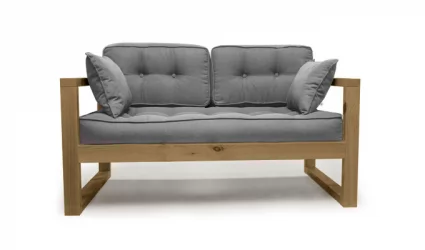 Диван двухместный DEmoku Д-2 серый-холодный серый