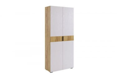 Шкаф двухдверный Бери MPR-024 Дуб крафт золотой/белое дерево