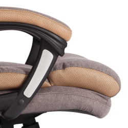 Кресло DUKE ткань рогожка Nice, мокко (серо-бежевая) / сетка бронза, TW-21