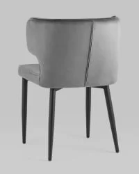 Стул Матео черные ножки велюр Серый