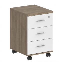 Тумба мобильная с тремя ящиками Sigma SG.611.OD.WH Дуб темный Белый