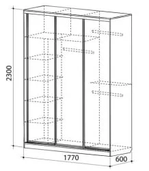 Шкаф-купе Бассо 2-600 Дуб сонома / Крем