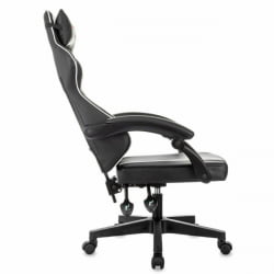 Геймерское кресло BRABIX Shooter GM-123, 2 подушки, экокожа, черное/белое