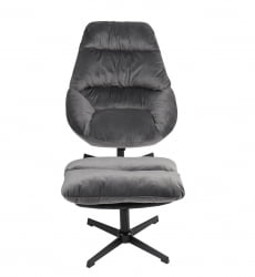 Кресло Оррелл серый с оттоманкой