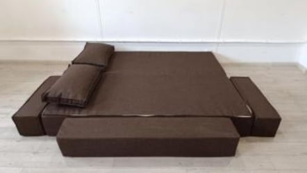 Диван прямой бескаркасный Хит (Берхоусе) Цвет фасада: Кемел; Тип: Прямой; Материал фасада: Рогожка / (Berhouse)