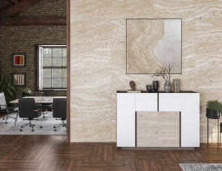 Шкаф-хедлайнер Сирио СР.301.ВФ.ВХ.ДН Вольфрам Дуб Тоскана Белый / Sirio SR.301.WF.WH.DN