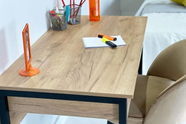 Стол Юниор SMU-01 дуб крафт золотой/черный муар