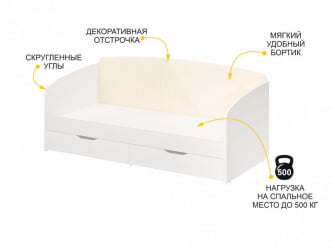 Односпальная кровать Монако 903.05 Белый шпон/Даллас Айвори