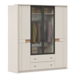 Шкаф четырехстворчатый Нильс ЛД 423.010.000 Кашемир/Дуб Тортуга