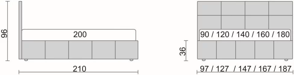 Кровать с мягким изголовьем Коричневый_68176