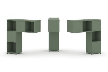 Надставка на стол низкая двухсторонняя + задняя стенка (5 шт.) CONCEPT CN.DNN-001 Кобо Белый металл