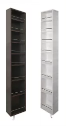 Шкаф в прихожую в белом глянцевом стекле Лупо Шелф (правый) Венге