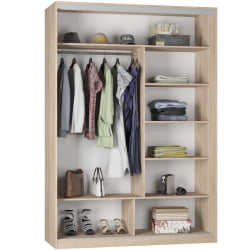 Шкаф-купе B-220х160х60-2(Белый-D10D10)